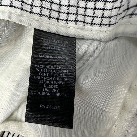 Express Editor Womens Pants Black White Checkered Plaid Business Casual 8 Reg - Picture 5 of 7